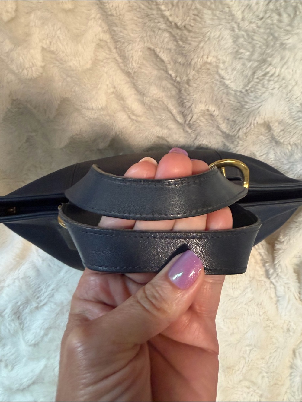 πVintage!! Coach mini Waverly navy blue leather with a gold hardware - Picture 6 of 14